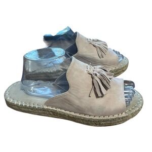 Seven Dials Women's Slide Sandals Espadrille Tassel Detail Size 10M Beige
